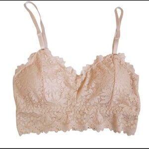 Nude beige lace bralette, new
